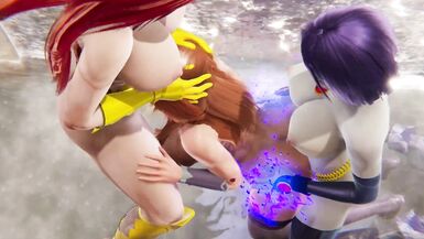 Starfire FUTA Doggystyle Anal and BJ with Raven + Batgirl - Titans 3D Hentai - 8 image