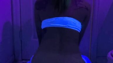 Sexy Blacklight Party Girl in Rave Lingerie - 14 image