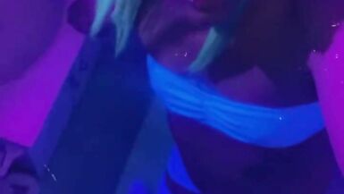 Sexy Blacklight Party Girl in Rave Lingerie - 2 image