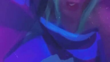 Sexy Blacklight Party Girl in Rave Lingerie - 5 image