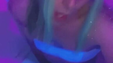 Sexy Blacklight Party Girl in Rave Lingerie - 6 image