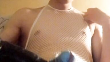 Slutty white boy bust his balls and fucks his ass with BBC dildo. Complete version - 5 image