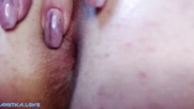 Anytka love riding on a huge dildo fills her belly with cum - 9 image