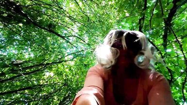 amateur crossdresser kellycd2022 masturbating outdoors big cock big cumshot in white stockings - 11 image