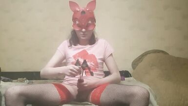 Sissy play with her dick urethral sounding cbt - 10 image