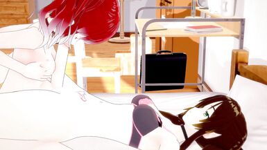 Futa and girl student anime/hentai after school workout! - 2 image