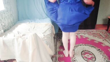 Blue Dress Crossdresser Sexy Slut Sissy Gay Boy Twink Big Butt Booty Ladyboy Femboy Shemale MTF LGBT - 11 image