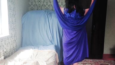 Blue Dress Crossdresser Sexy Slut Sissy Gay Boy Twink Big Butt Booty Ladyboy Femboy Shemale MTF LGBT - 3 image