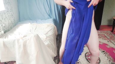 Blue Dress Crossdresser Sexy Slut Sissy Gay Boy Twink Big Butt Booty Ladyboy Femboy Shemale MTF LGBT - 5 image