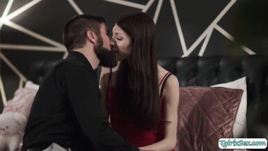 Tall transexual with big ass takes a straight guys big cock