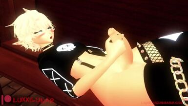 Femboy jacks off on bench in the rain to make himself wetter than he already is - 1 image