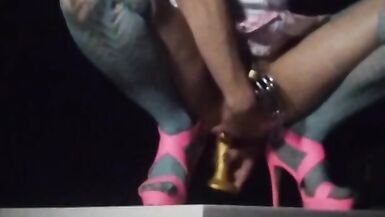 Trans school girl takes 21 inch dildo - 12 image