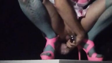 Trans school girl takes 21 inch dildo - 14 image