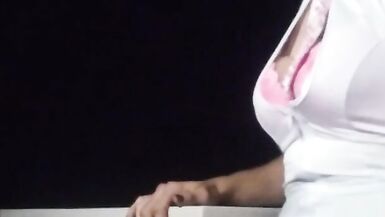 Trans school girl takes 21 inch dildo - 2 image