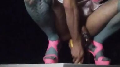 Trans school girl takes 21 inch dildo - 7 image