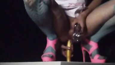 Trans school girl takes 21 inch dildo - 9 image