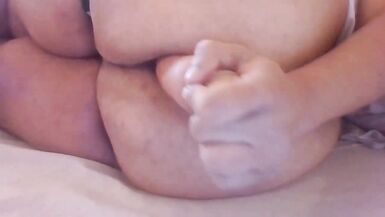 Thick Juicy Latina Trans Taking 10in Dildo Anal On Cam Part 2 - 10 image