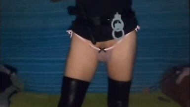 Police uniform play pumping my ass with my pistol dildo - 2 image