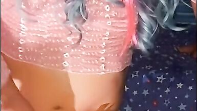 Pink garter and pink top night inserting 2 lovesenses to amazing orgasm - 14 image