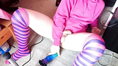 Cute femboy slut Raine using a fuck machine with deep dildos - 13 image