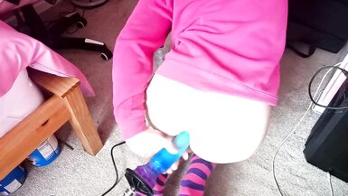 Cute femboy slut Raine using a fuck machine with deep dildos - 9 image