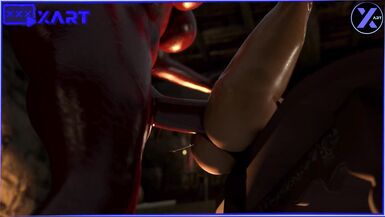 A inexperienced witch summoned a Demon with a Huge dick and he fucked her hard until he finished in her - 8 image