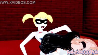 Another day in the dungeon | Futa Harley Quinn fucks Catwoman Koikatsu Hentai