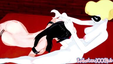 Another day in the dungeon | Futa Harley Quinn fucks Catwoman Koikatsu Hentai - 12 image
