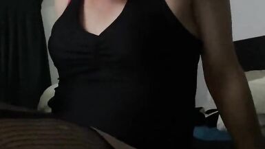 CD Whore inserts Anal Beads and High Heels Gaping Ass Fat White Dildo. Danni-Mae - 14 image