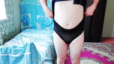 Black Underpants Blue Sexy Dress Sissy Slut Crossdresser White Body Gay Twink Hairless Yummy Skin - 12 image