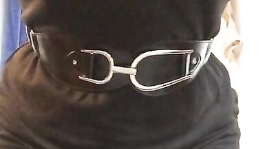 Brigitte's Black dress (trans, crossdress, mask, female mask, fetish, blonde, pantyhose, high heels) - 2 image