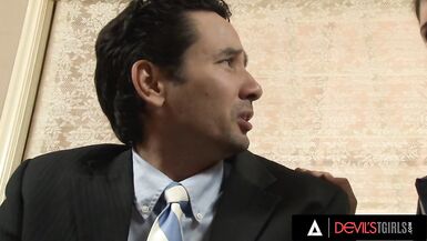 DEVILS T GIRLS - Trans Babysitter Amy Daly Comforted A Man By Sucking His Dick - 2 image