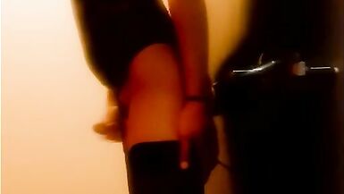 Amateur crossdresser play in hotel with open door and cum - 10 image