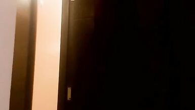 Amateur crossdresser play in hotel with open door and cum - 14 image