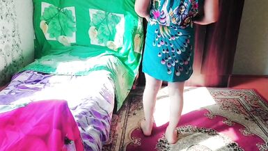 Green Sexy Mini House Dress Shemale Big Butt Sissy Trap Big Ass Tranny Booty Crossdresser Lady Boy Femboy Cute MTF - 3 image