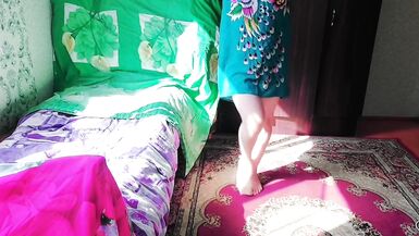 Green Sexy Mini House Dress Shemale Big Butt Sissy Trap Big Ass Tranny Booty Crossdresser Lady Boy Femboy Cute MTF - 8 image