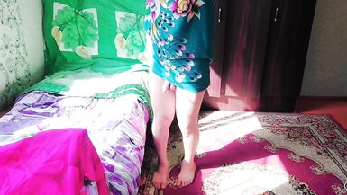 Green Sexy Mini House Dress Shemale Big Butt Sissy Trap Big Ass Tranny Booty Crossdresser Lady Boy Femboy Cute MTF - 9 image