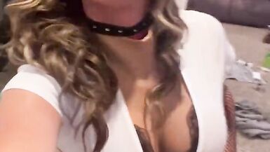 Crossdresser schoolgirl posing in lingerie - 15 image