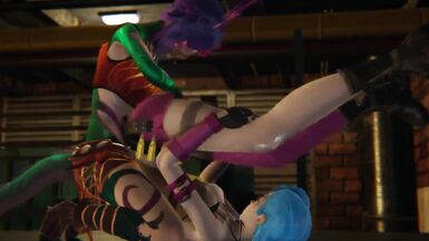 Lesbian Hentai JINX creampied by NEEKO FUTA TRANS FINGERING AND SQUIRTING with League of Legends - 4 image