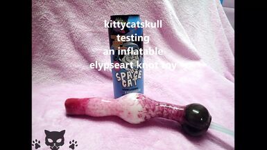 Kittycatskull plays with Knot Anlatoy in chastity Latex Femboy Anal Toy