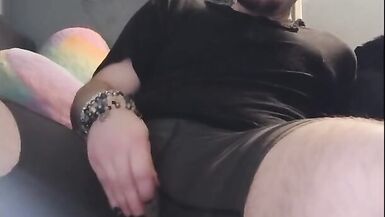 FTM Goth Fucks Man Pussy with Crystal -THROBBING HAIRY PAGAN DILDO