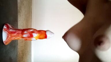 stretching my hole with my biggest toys