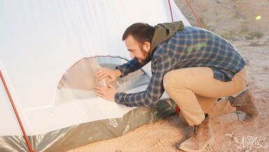 (Mason) Slips His Big Cock In The Tent So That Kinky (Jade Venus) Can Suck It - Trans Angels - 4 image