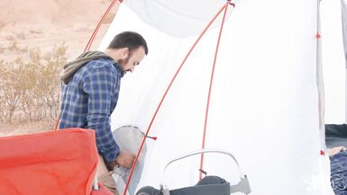 (Mason) Slips His Big Cock In The Tent So That Kinky (Jade Venus) Can Suck It - Trans Angels - 7 image