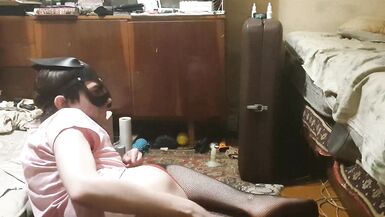 Crossdresser sexy cd ass fucking with ride dildo - 4 image