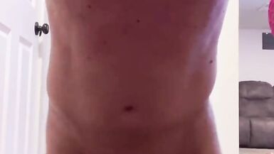 Orlandi480 crossdresser in pink posing, plumber dildo, jerking, and cumming - 7 image