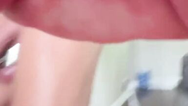 Orlandi480 crossdresser in pink posing, plumber dildo, jerking, and cumming - 8 image