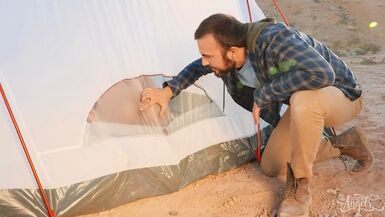 Mason Slips His Big Cock In The Tent So That Kinky Jade Venus Can Suck It - Trans Angels - 1 image