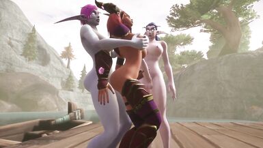 Two Futanari Elves Team Fuck a Redhead Elf | Warcraft Hentai Parody - 7 image