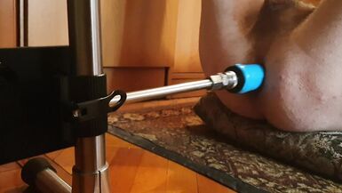 Shemale naked solo with fucking machine and jerk - 4 image